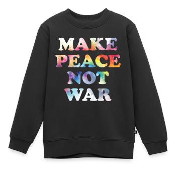 Faire la paix, pas la guerre - Sweat Premium enfant bio - noir - Devant - AI Model Kid Female (0cm)