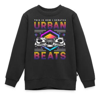 Schallplatte Disko Rave - Kinder Premium Organic Sweatshirt - Schwarz - Vorne - AI Model Kid Female (0cm)