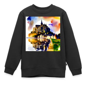 Mont Saint Michel, Frankreich - Kinder Premium Organic Sweatshirt - Schwarz - Vorne - AI Model Kid Female (0cm)