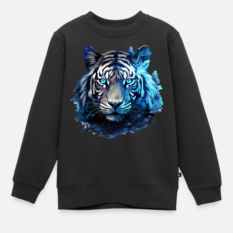 Tiger - Kinder Premium Organic Sweatshirt - Schwarz