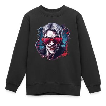 Vampire / Dracula / Suceur de sang / Halloween / Mythe - Sweat Premium enfant bio - noir - Devant - AI Model Kid Female (0cm)