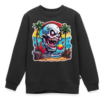Vampire / Dracula / Suceur de sang / Halloween / Mythe - Sweat Premium enfant bio - noir - Devant - AI Model Kid Female (0cm)