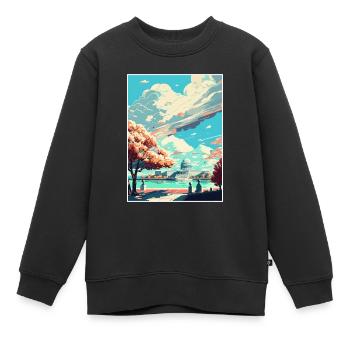 Washington Dc Vereinigte Staaten Vintage Reiseposter - Kinder Premium Organic Sweatshirt - Schwarz - Vorne - AI Model Kid Female (0cm)