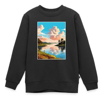 Toledo Bend Reservoir Texas Vintage affiche de voyage - Sweat Premium enfant bio - noir - Devant - AI Model Kid Female (0cm)