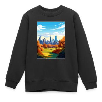 Central Park État de New York Vintage affiche de voyage - Sweat Premium enfant bio - noir - Devant - AI Model Kid Female (0cm)