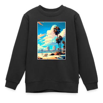 Long Beach Kalifornien Cali Vintage Reiseposter - Kinder Premium Organic Sweatshirt - Schwarz - Vorne - AI Model Kid Female (0cm)
