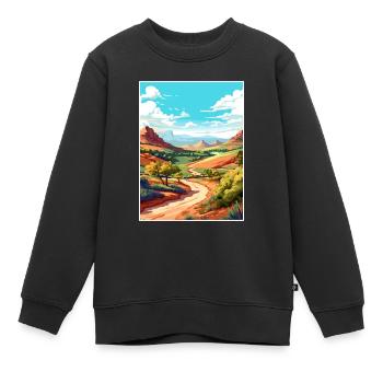 Mount Scott Texas Vintage Reiseposter Souvenir - Kinder Premium Organic Sweatshirt - Schwarz - Vorne - AI Model Kid Female (0cm)