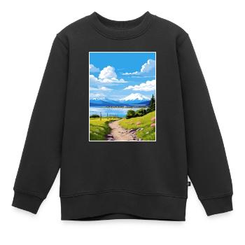 Homer Alaska Vintage voyage affiche WPA Souvenir - Sweat Premium enfant bio - noir - Devant - AI Model Kid Female (0cm)