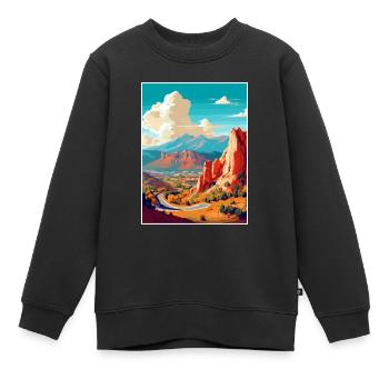 Colorado Springs Vintage voyage affiche Souvenir - Sweat Premium enfant bio - noir - Devant - AI Model Kid Female (0cm)
