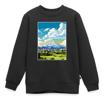 Anchorage Alaska Vintage Reiseposter Souvenir - Kinder Premium Organic Sweatshirt - Schwarz - Vorne - AI Model Kid Female (0cm)