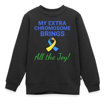 Down-Syndrom-Bewusstsein Joyful Extra Chromosom - Kinder Premium Organic Sweatshirt - Schwarz - Vorne - AI Model Kid Female (0cm)