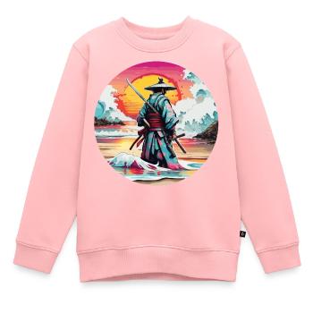 Samouraï / Japonais / Harakiri / Katana / Homme - Sweat Premium enfant bio - rose - Devant - AI Model Kid Female (0cm)