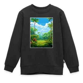 Nasse Tropen von Queensland Vintage-Reiseposter - Kinder Premium Organic Sweatshirt - Schwarz - Vorne - AI Model Kid Female (0cm)