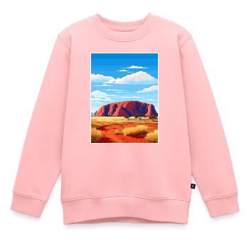 Uluru Kata Tjuta Nationalpark Australien Souvenir - Kinder Premium Organic Sweatshirt - Rosa - Vorne - AI Model Kid Female (0cm)