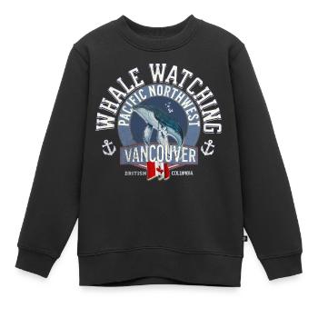 Whale watching pacific northwest 2 - Sweat Premium enfant bio - noir - Devant - AI Model Kid Female (0cm)
