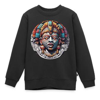 Mayan / Hochkultur / Peru / Maya Kalender / Motiv - Kinder Premium Organic Sweatshirt - Schwarz - Vorne - AI Model Kid Female (0cm)