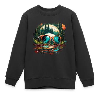 Sonnenbrille / Reflektion / Wald / Spiegelung - Kinder Premium Organic Sweatshirt - Schwarz - Vorne - AI Model Kid Female (0cm)