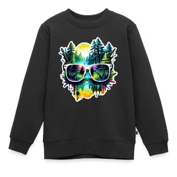 Sonnenbrille / Reflektion / Wald / Spiegelung - Kinder Premium Organic Sweatshirt - Schwarz - Vorne - AI Model Kid Female (0cm)