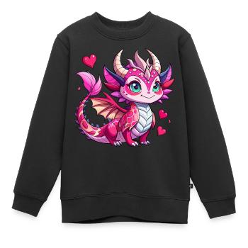 Farbenfroher Drache - Kinder Premium Organic Sweatshirt - Schwarz - Vorne - AI Model Kid Female (0cm)