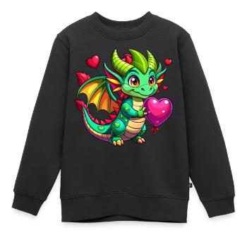 Farbenfroher Drache - Kinder Premium Organic Sweatshirt - Schwarz - Vorne - AI Model Kid Female (0cm)
