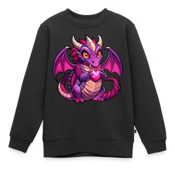 Farbenfroher Drache - Kinder Premium Organic Sweatshirt - Schwarz - Vorne - AI Model Kid Female (0cm)
