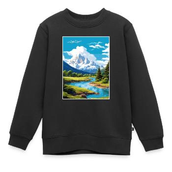 San Martin De Los Andes Vintage voyage affiche WPA - Sweat Premium enfant bio - noir - Devant - AI Model Kid Female (0cm)
