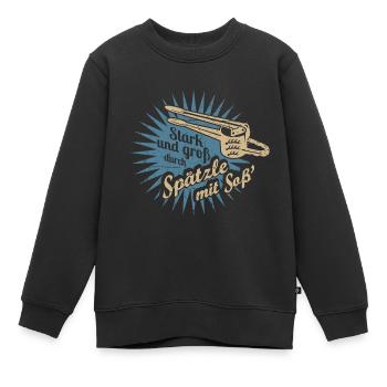 Spätzle mit Soß' - Kinder Premium Organic Sweatshirt - Schwarz - Vorne - AI Model Kid Female (0cm)