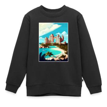 Atlantis Paradies Karibik Vintage Reise Poster - Kinder Premium Organic Sweatshirt - Schwarz - Vorne - AI Model Kid Female (0cm)