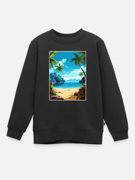 Îles Caïmans Caraïbes Vintage Travel Poster WPA - Sweat Premium enfant bio - noir