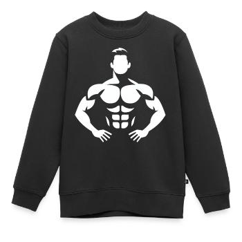 Bodybuilder - Kinder Premium Organic Sweatshirt - Schwarz - Vorne - AI Model Kid Female (0cm)