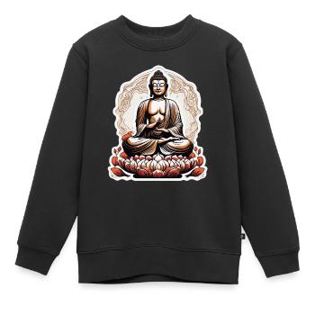 Buddha / Buddhismus / Glaube / Religion / Mantra - Kinder Premium Organic Sweatshirt - Schwarz - Vorne - AI Model Kid Female (0cm)