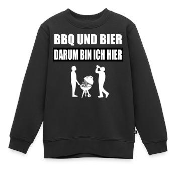 BBQ - Kinder Premium Organic Sweatshirt - Schwarz - Vorne - AI Model Kid Female (0cm)