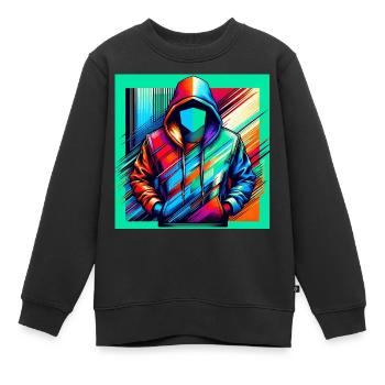 Cyber Puls - Kinder Premium Organic Sweatshirt - Schwarz - Vorne - AI Model Kid Female (0cm)