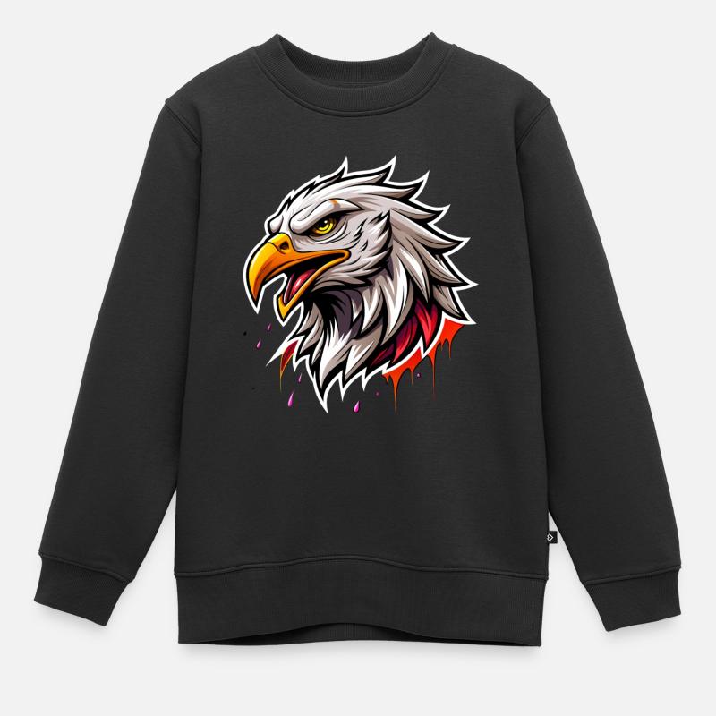 eagle head - Kids Premium Organic Sweatshirt - black