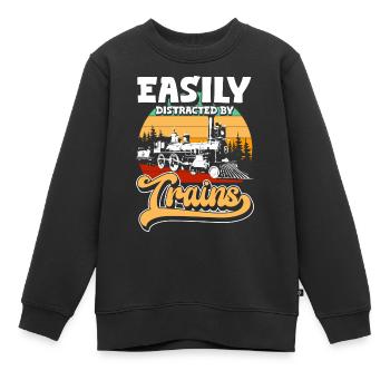 Conducteur de train Profession de voie Conducteur - Sweat Premium enfant bio - noir - Devant - AI Model Kid Female (0cm)
