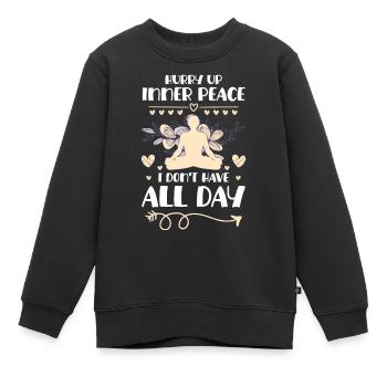 Yoga Heilung Namaste Achtsamkeit - Kinder Premium Organic Sweatshirt - Schwarz - Vorne - AI Model Kid Female (0cm)