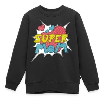 Muttertag supermom Super Mom beste Mutter Comic - Kinder Premium Organic Sweatshirt - Schwarz - Vorne - AI Model Kid Female (0cm)