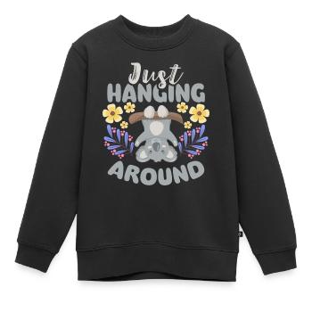 Eucalyptus moelleux Marsupial Outback - Sweat Premium enfant bio - noir - Devant - AI Model Kid Female (0cm)