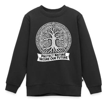 Natur - Kinder Premium Organic Sweatshirt - Schwarz - Vorne - AI Model Kid Female (0cm)