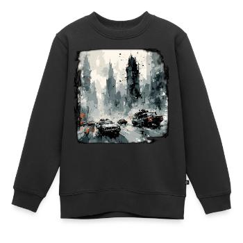 Apocalypse / Weltuntergang / Zerstörung / Anarchie - Kinder Premium Organic Sweatshirt - Schwarz - Vorne - AI Model Kid Female (0cm)