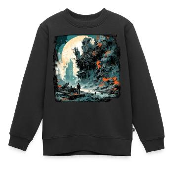 Apocalypse / Weltuntergang / Zerstörung / Anarchie - Kinder Premium Organic Sweatshirt - Schwarz - Vorne - AI Model Kid Female (0cm)