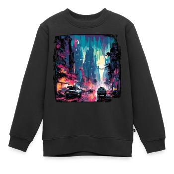 Apocalypse / Weltuntergang / Zerstörung / Anarchie - Kinder Premium Organic Sweatshirt - Schwarz - Vorne - AI Model Kid Female (0cm)