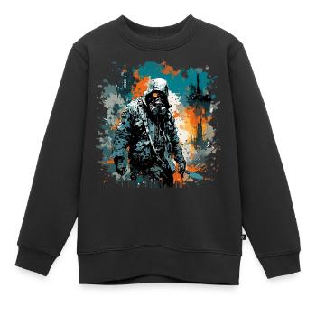 Apocalypse / Weltuntergang / Zerstörung / Anarchie - Kinder Premium Organic Sweatshirt - Schwarz - Vorne - AI Model Kid Female (0cm)