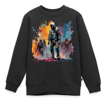 Apocalypse / Weltuntergang / Zerstörung / Anarchie - Kinder Premium Organic Sweatshirt - Schwarz - Vorne - AI Model Kid Female (0cm)