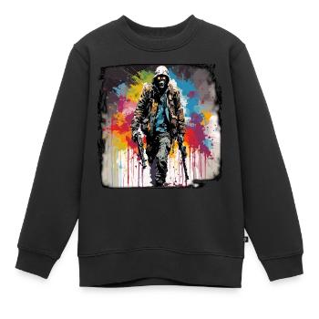 Apocalypse / Weltuntergang / Zerstörung / Anarchie - Kinder Premium Organic Sweatshirt - Schwarz - Vorne - AI Model Kid Female (0cm)