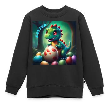 Niedliche Dinosaurier rote Augen Ostern - Kinder Premium Organic Sweatshirt - Schwarz - Vorne - AI Model Kid Female (0cm)