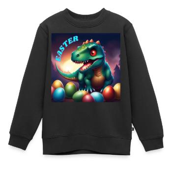 Dinosaurier Rote Augen Ostern - Kinder Premium Organic Sweatshirt - Schwarz - Vorne - AI Model Kid Female (0cm)