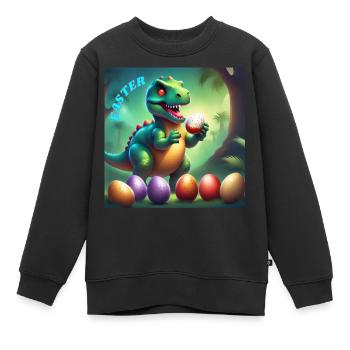 Adorable Dinosaur Red Eyes Easter - Kids Premium Organic Sweatshirt - black - Front - AI Model Kid Female (0cm)