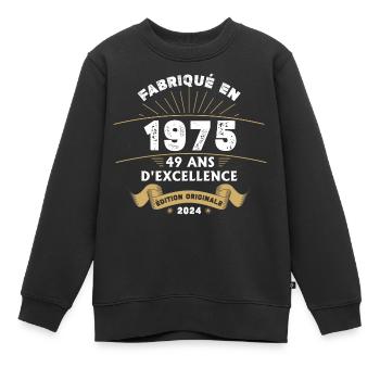 Made in 1975 49 Years of Original Excellence - Kids Premium Organic Sweatshirt - black - Front - AI Model Kid Female (0cm)