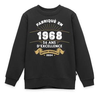 Made in 1968 56 Years of Original Excellence - Kids Premium Organic Sweatshirt - black - Front - AI Model Kid Female (0cm)